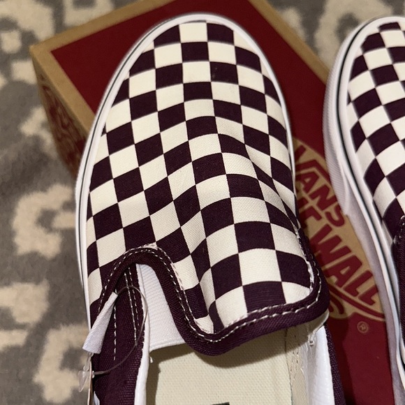 Vans Classic Slip-on Sneakers 🥰😍😘 Checkerboard Grape 🍇 wine New - Picture 9 of 17